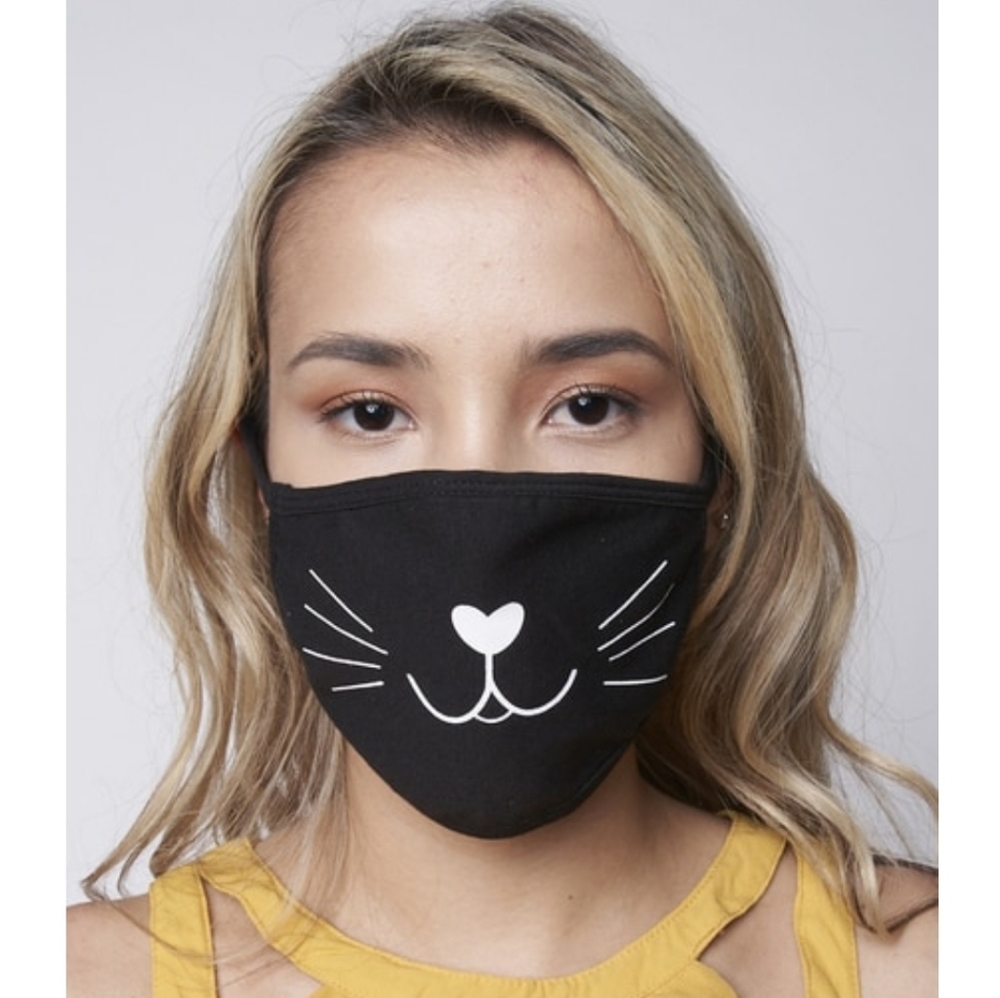 Reusable Cat Print Face Mask for Adults